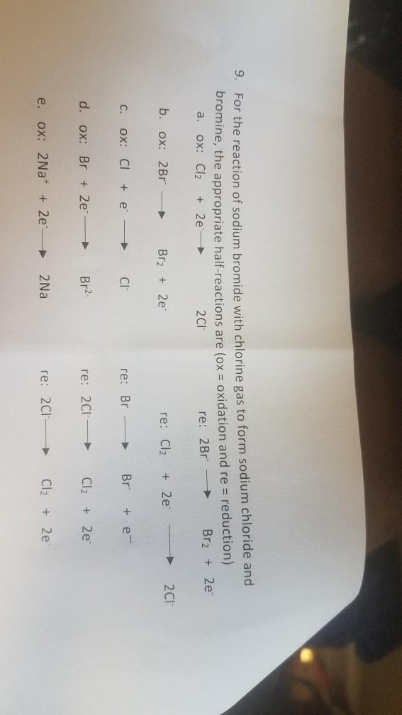 Solved 3. For the reaction of sodium bromide with chlorine