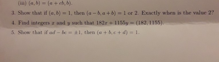 Solved (iii) (a,b) = (a + Cb,b). 3. Show That If (a,b) = 1, | Chegg.com