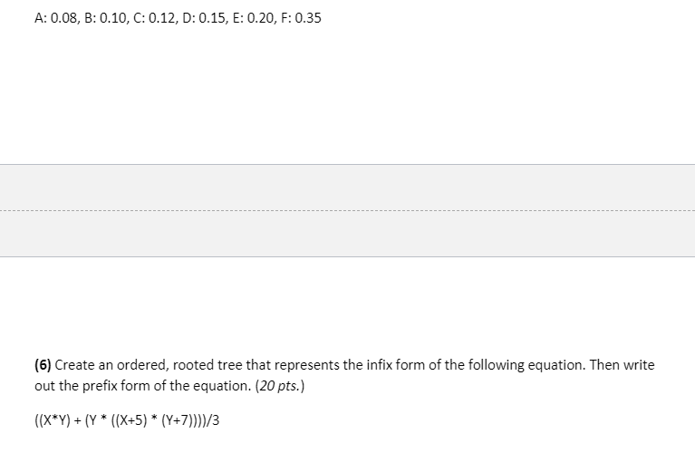 Solved (1) Using the following tree, list the answers of the | Chegg.com