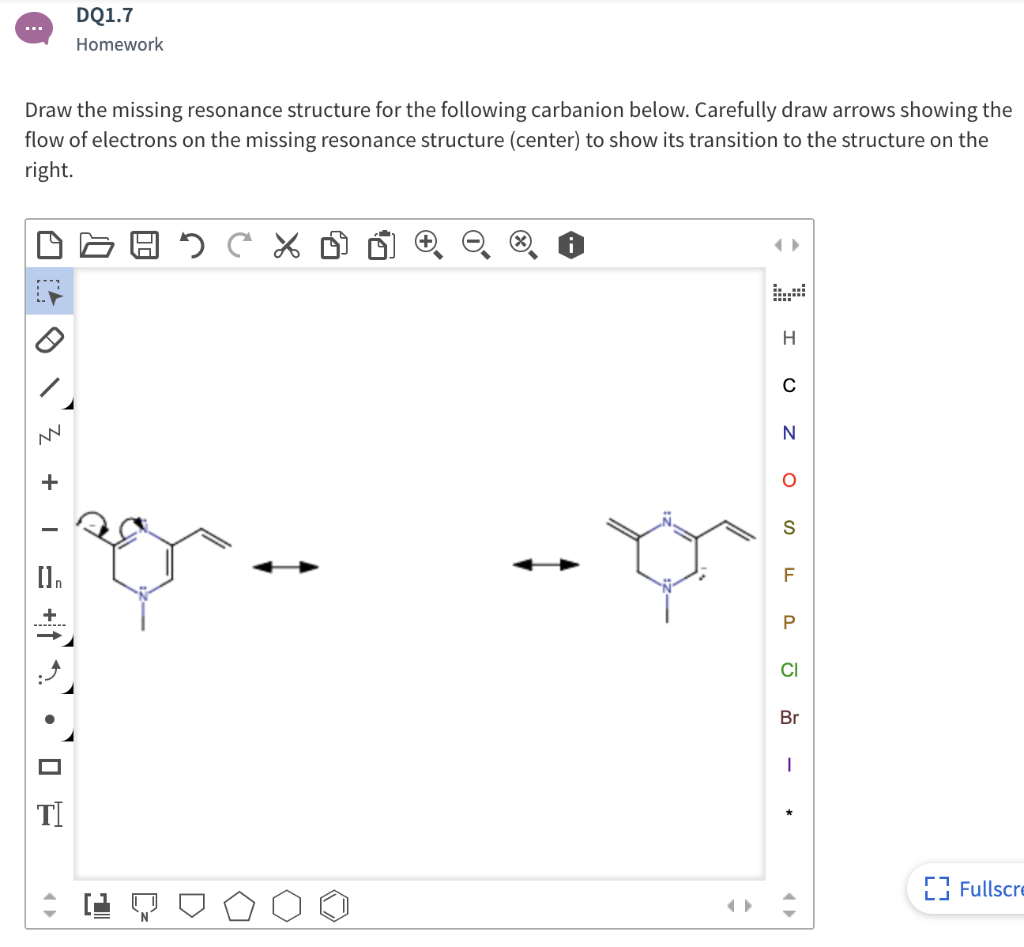 Solved DQ1.7 Homework Draw The Missing Resonance Structure | Chegg.com