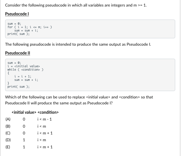 Solved Consider The Following Pseudocode In Which All | Chegg.com