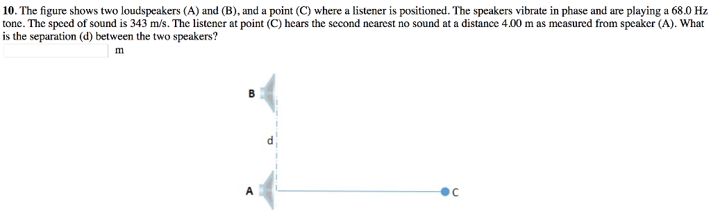 10 The Figure Shows Two Loudspeakers A And B And A Point C 