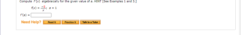 Solved Compute f'(a) algebraically for the given value of a. | Chegg.com