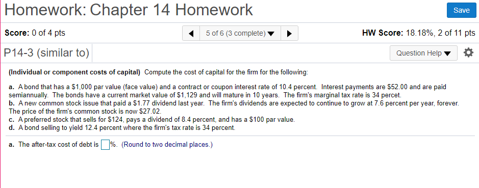 Solved Homework: Chapter 14 Homework Save Score: 0 of 4 pts | Chegg.com