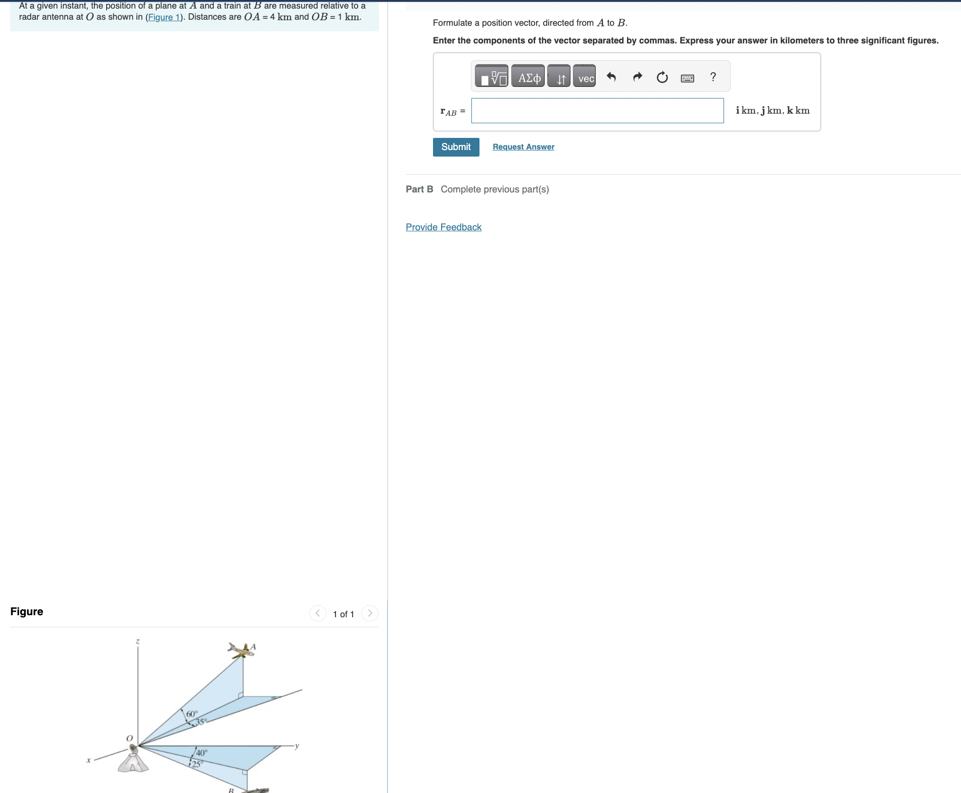 Solved At a given instant, the position of plane A and a | Chegg.com
