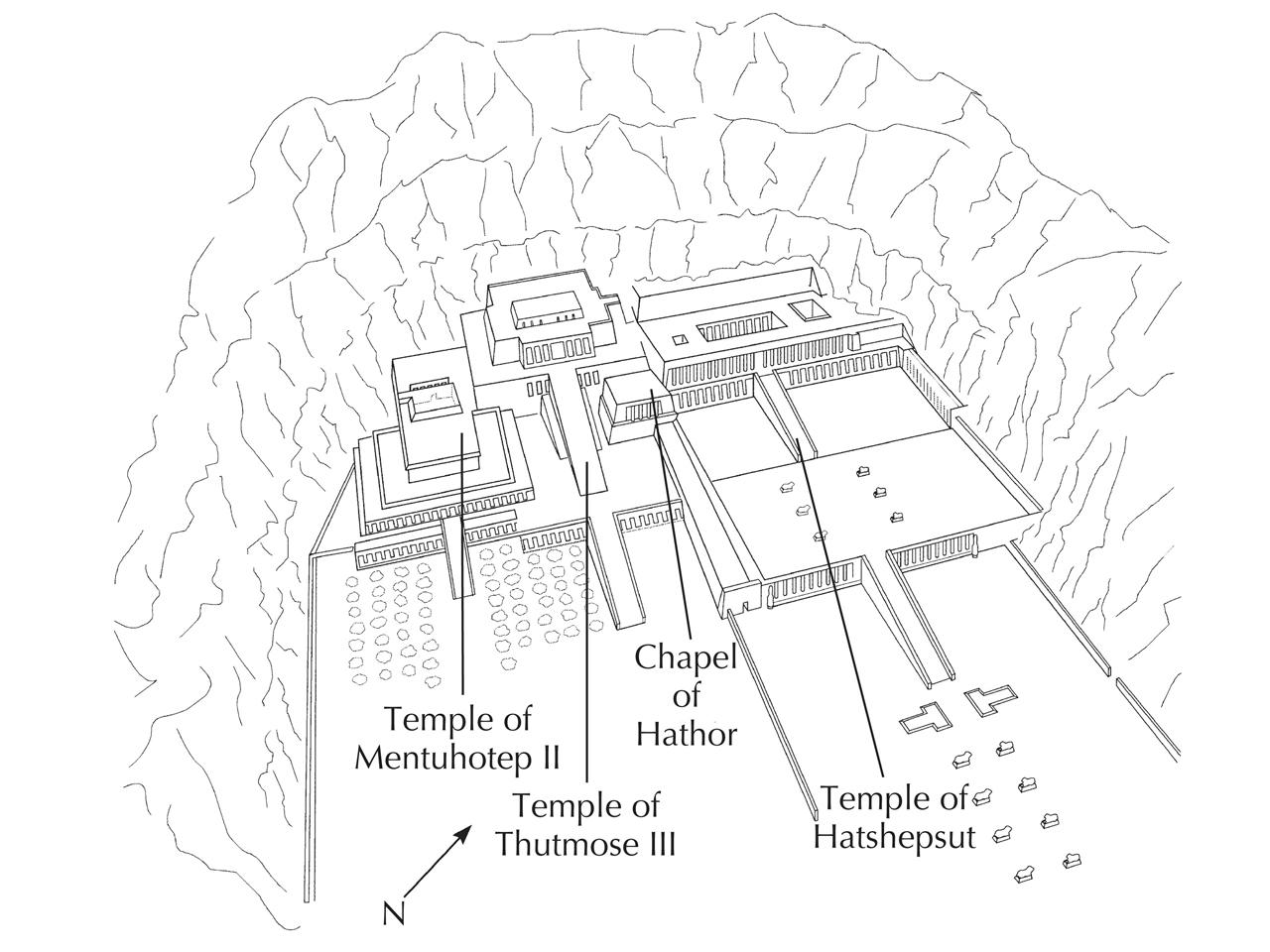 reconstruction drawing of the great temple of amun at karnak