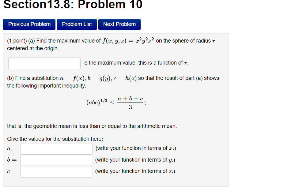Solved Section13.8: Problem 10 Previous Problem Problem List | Chegg.com