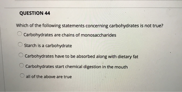 Solved QUESTION 44 Which Of The Following Statements | Chegg.com