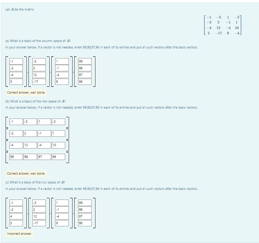 Solved Let A be the matrix -4 5 (a) What is a basis of the | Chegg.com