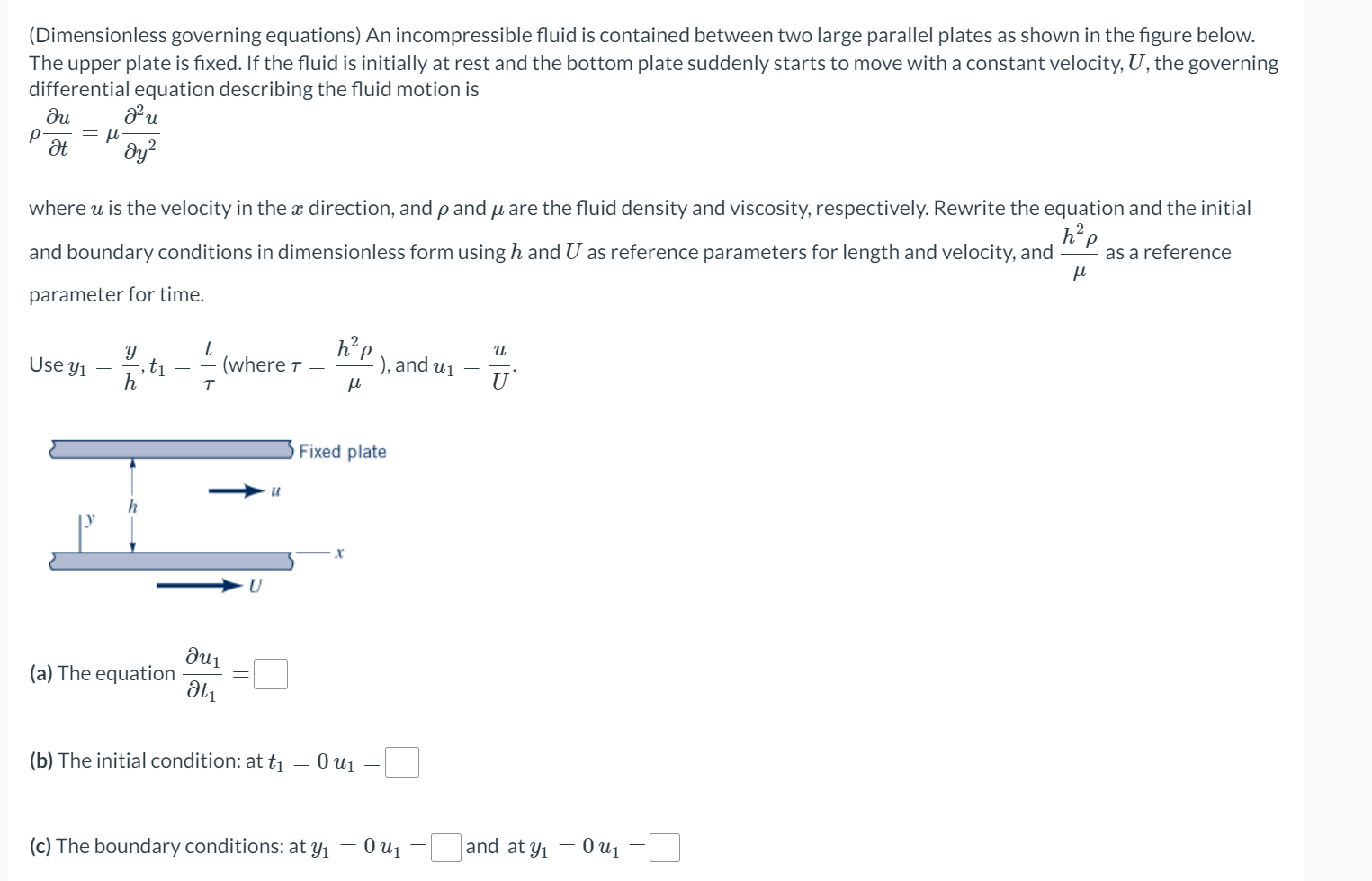 Solved (Dimensionless governing equations) An incompressible | Chegg.com