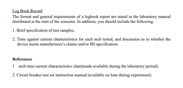 Sample Log Book - Sample Logbook I. 1 Sample Logbook The following