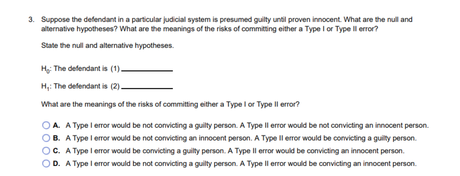 Solved 3. Suppose The Defendant In A Particular Judicial | Chegg.com