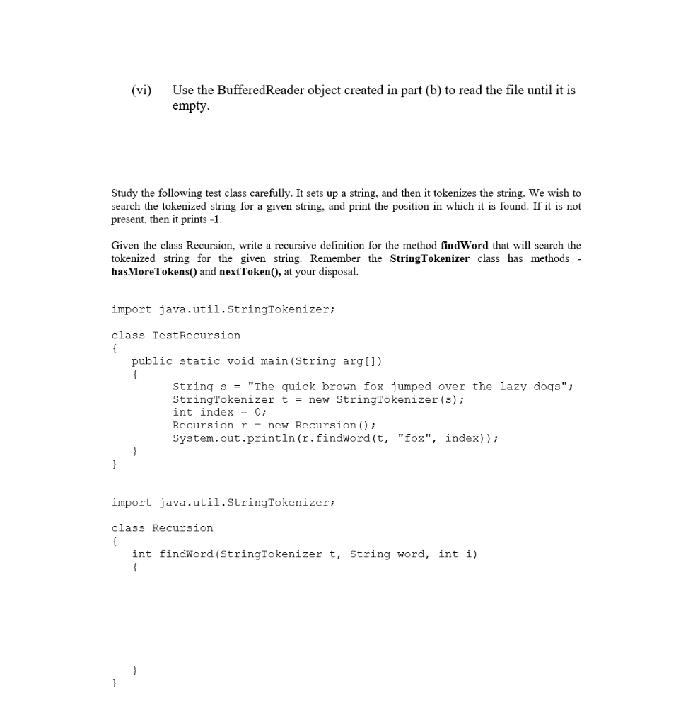 Solved Question 6 Write down a possible output from the | Chegg.com