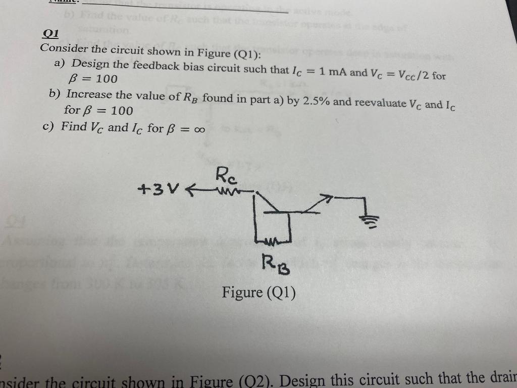 Solved 01 Consider the circuit shown in Figure (Q1): a) | Chegg.com
