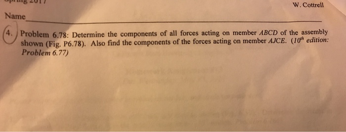 Solved Determine the components of all forces acting on | Chegg.com
