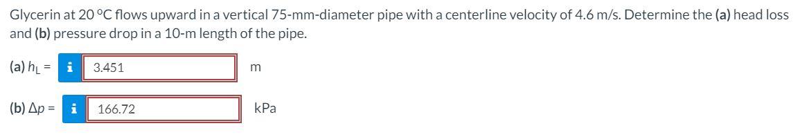 Solved Glycerin At 20°c Flows Upward In A Vertical