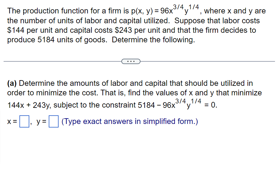 Solved The production function for a firm is | Chegg.com