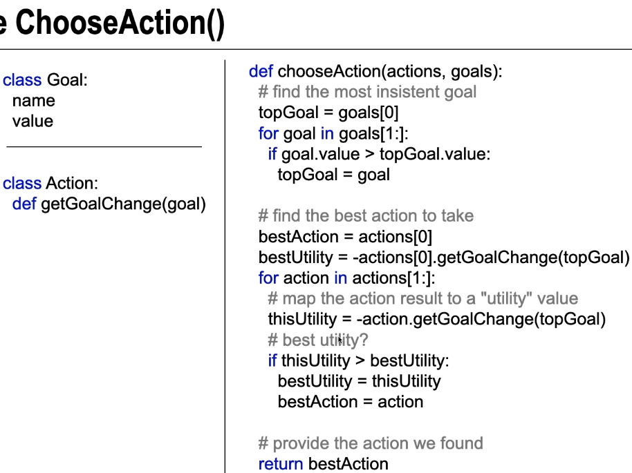 Solved Python Goal Oriented Behaviour, I can't seem to | Chegg.com
