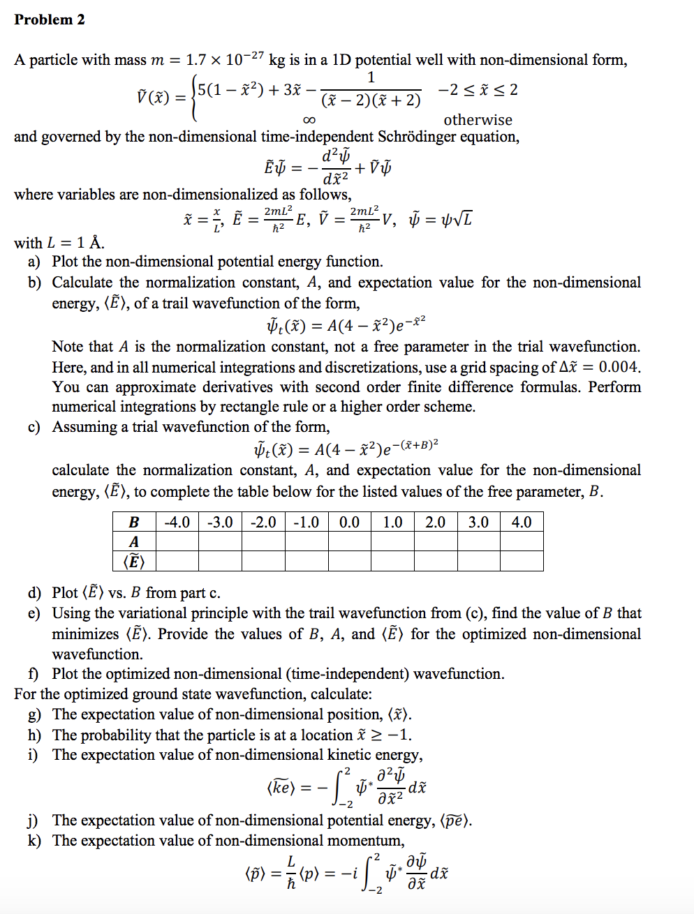 Problem 2 541 H2 H2 A Particle With Mass M 1 7 Chegg Com