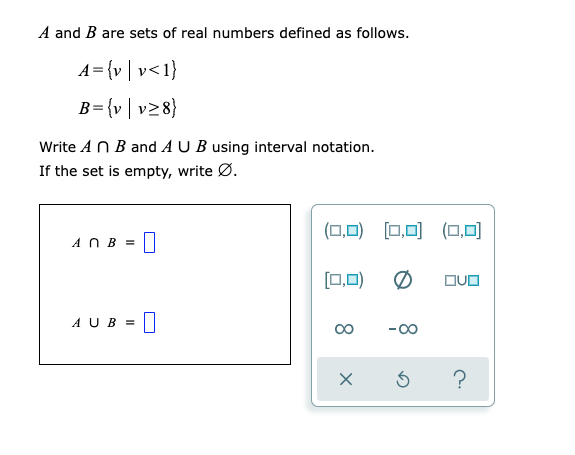 Solved A And B Are Sets Of Real Numbers Defined As Follows. | Chegg.com