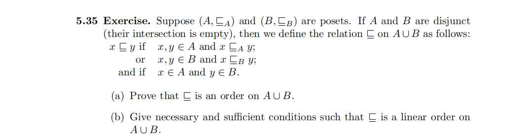 Solved 35 Exercise. Suppose (A,⊑A) and (B,⊑B) are posets. If | Chegg.com