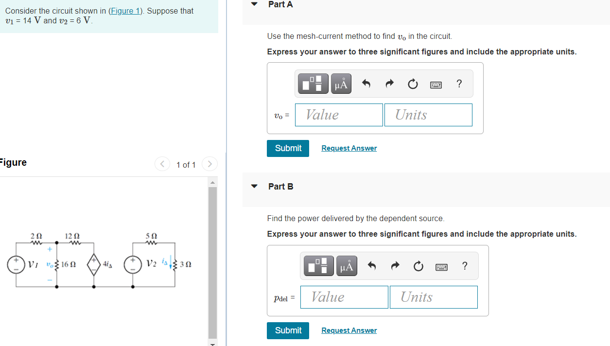 Solved Part A Consider the circuit shown in (Figure 1). | Chegg.com