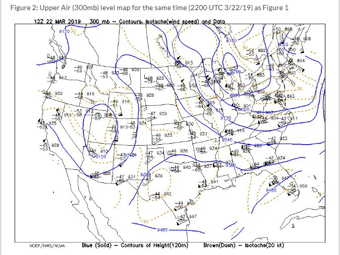 Solved Figure 2: Upper Air (300mb) level map for the same | Chegg.com