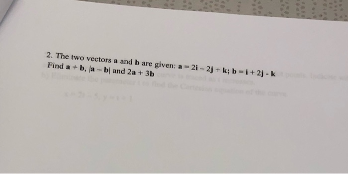 Solved 2. The Two Vectors A And B Are Given: A 2i - 2j + K; | Chegg.com