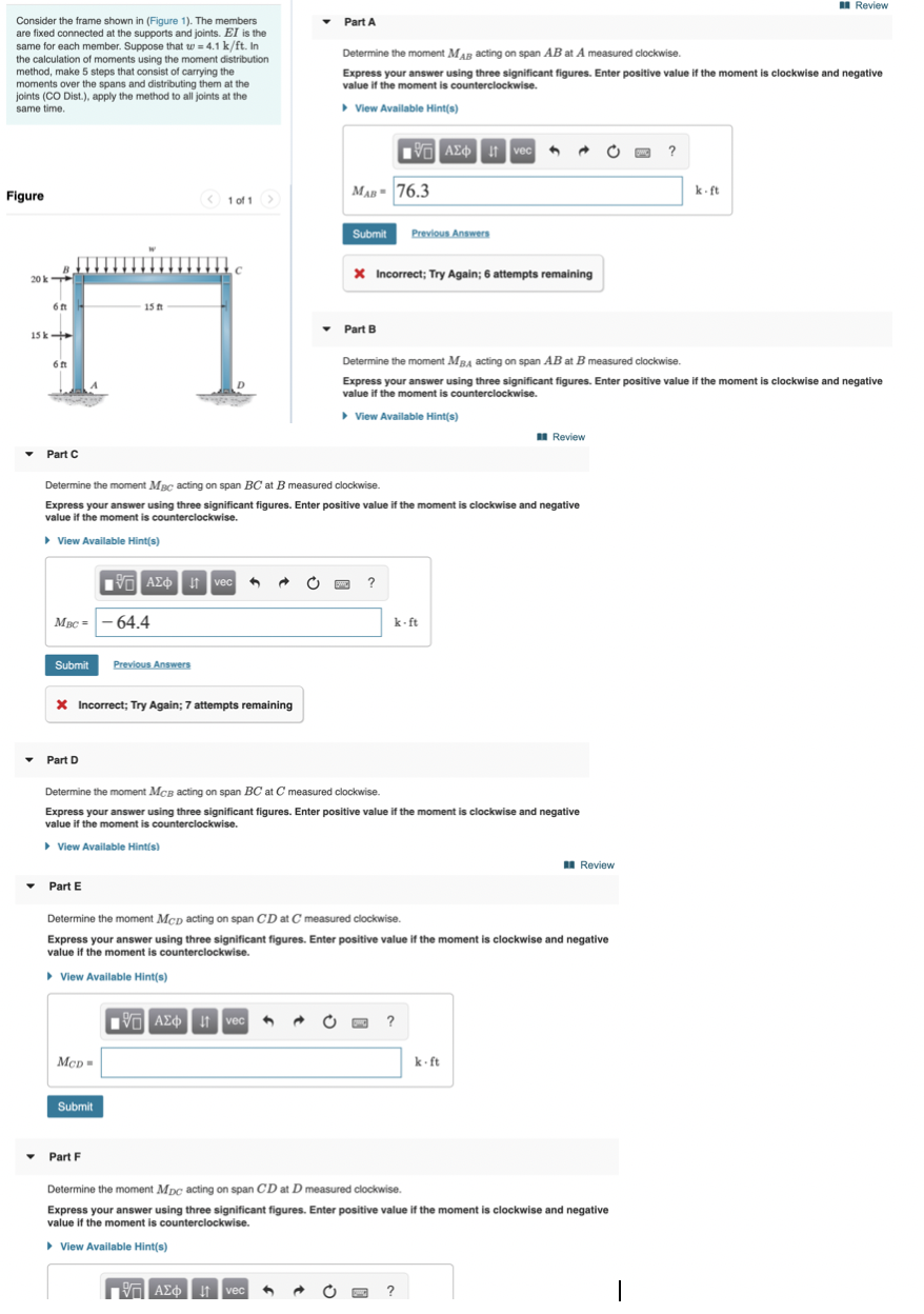 Solved m Review Part A Consider the frame shown in (Figure | Chegg.com