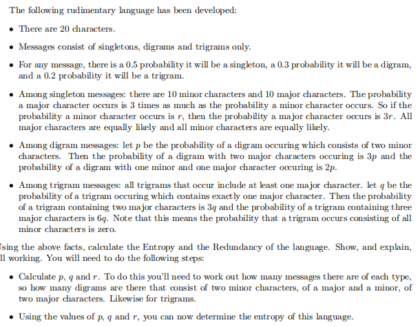 The following rudimentary language has been | Chegg.com