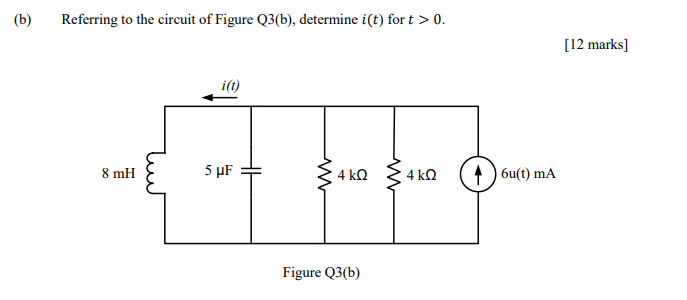 Solved ( (b) Referring To The Circuit Of Figure Q3(b), | Chegg.com