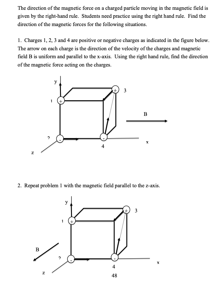 Solved The direction of the magnetic force on a charged | Chegg.com