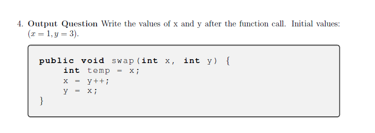 Solved 2. Output Question Print the output of this program. | Chegg.com