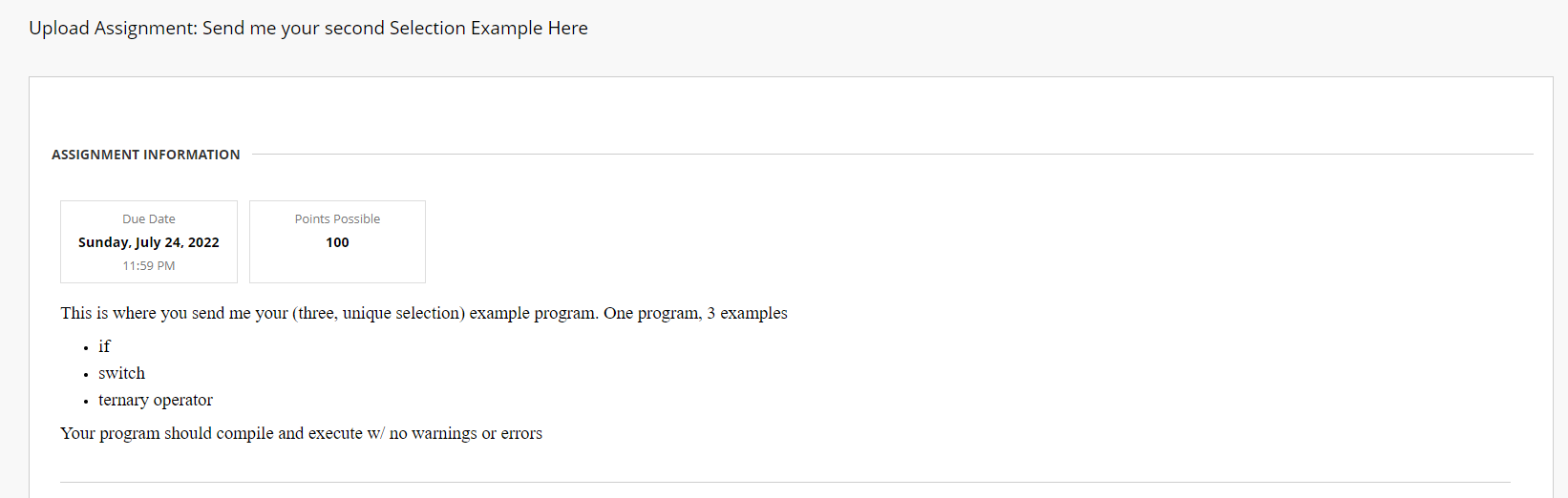Solved I need to make a selection code in C only following | Chegg.com