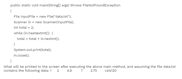 Solved public static void main(String[] args) throws | Chegg.com