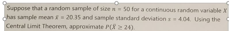 Solved Suppose that a random sample of size n = 50 for a | Chegg.com