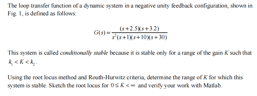 Solved The loop transfer function of a dynamic system in a | Chegg.com