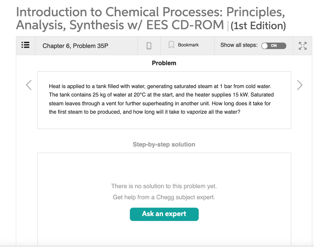 Solved Introduction To Chemical Processes: Principles, | Chegg.com