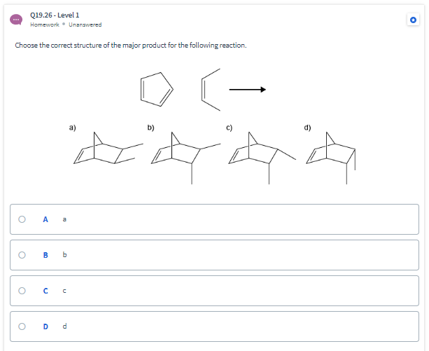 Solved Choose The Correct Structure Of The Major Product For