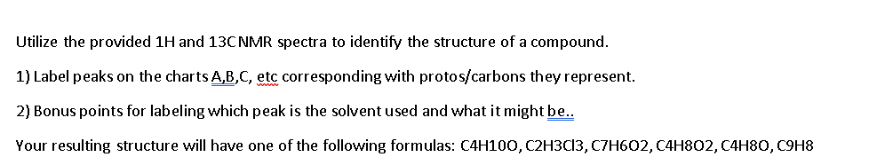 Solved Utilize the provided 1H and 13C NMR spectra to | Chegg.com