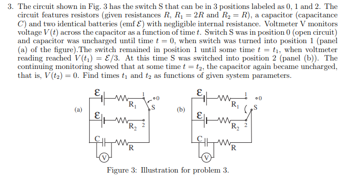 Solved 3. The circuit shown in Fig. 3 has the switch S that | Chegg.com