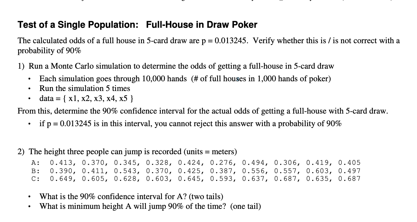 poker odds test