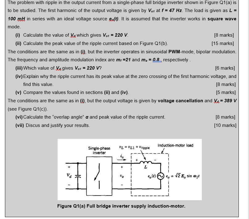 The problem with ripple in the output current from | Chegg.com