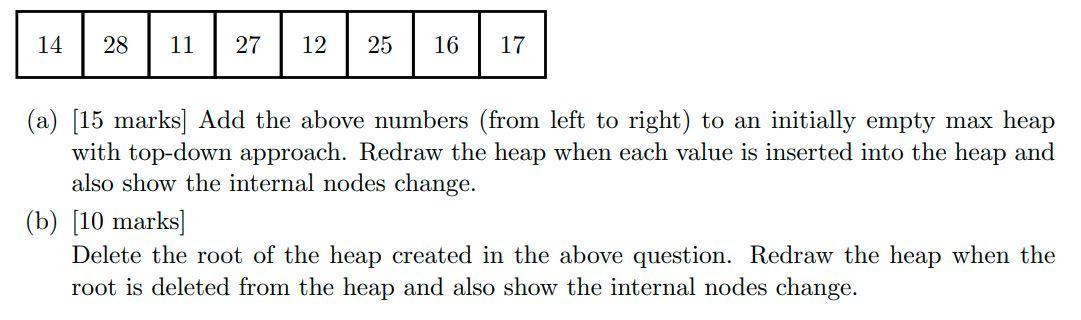 Solved 14 28 11 27 12 25 16 17 (a) (15 marks] Add the above | Chegg.com