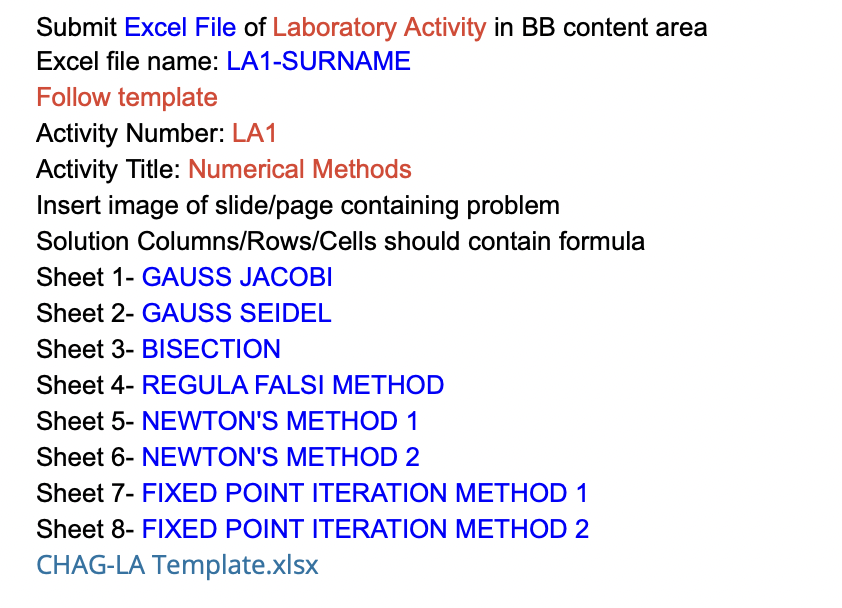 Solved Submit Excel File of Laboratory Activity in BB | Chegg.com