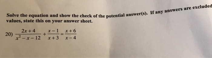 Solved Solve the equation and show the check of the | Chegg.com