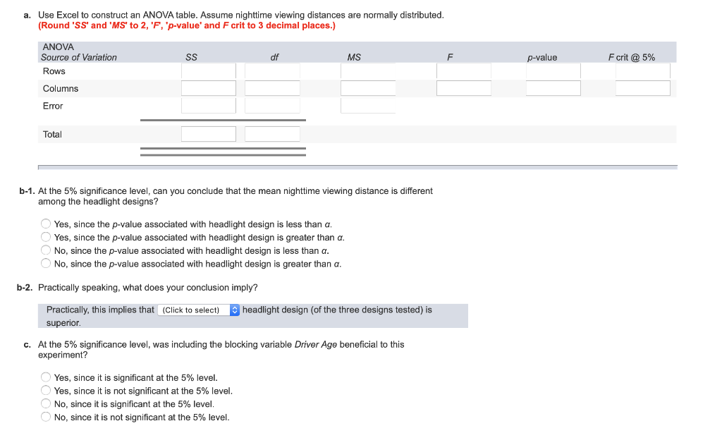 Solved: (Use Excel) An Automotive Parts Manufacturer Is Te... | Chegg.com
