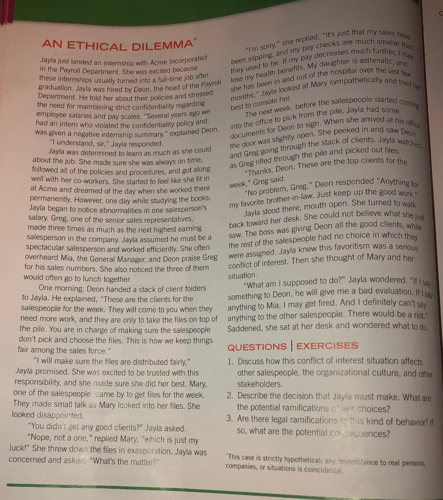 Solved AED An Ethical Dilemma (Page 60) When you begin | Chegg.com