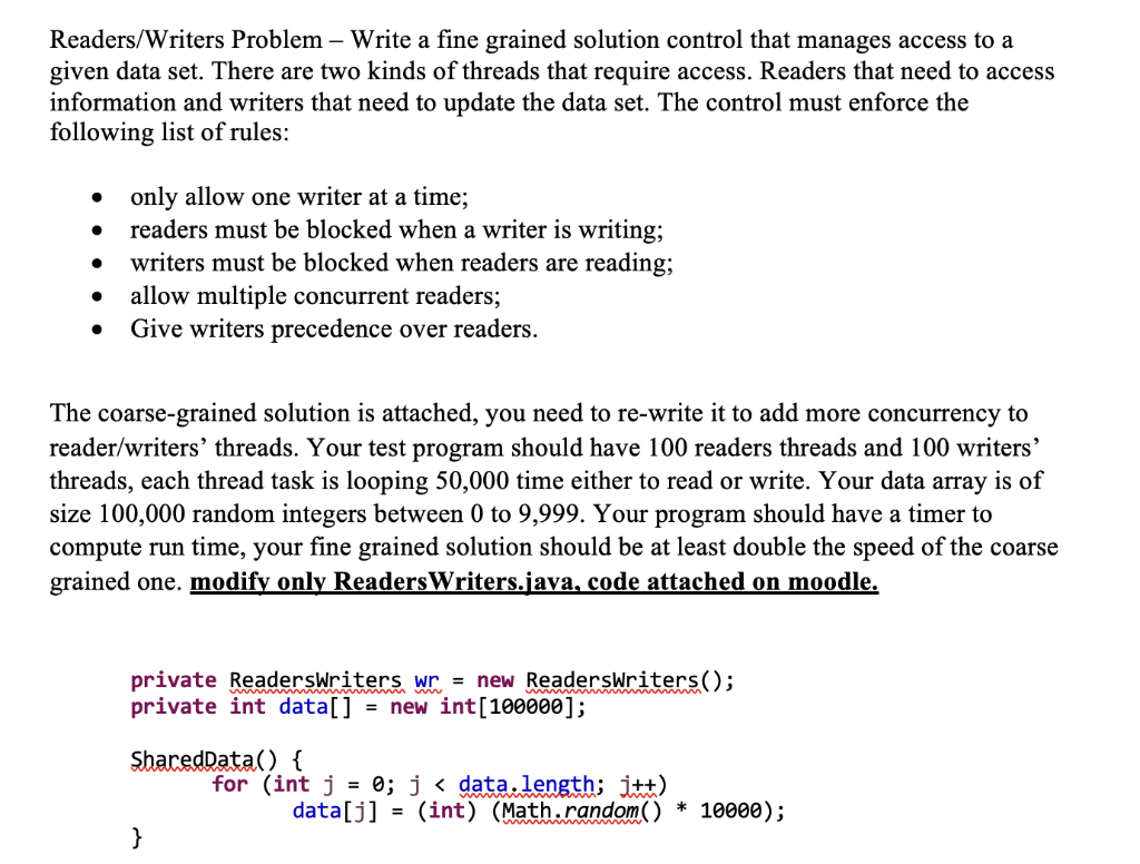 Solved all information are given below. i need only code | Chegg.com