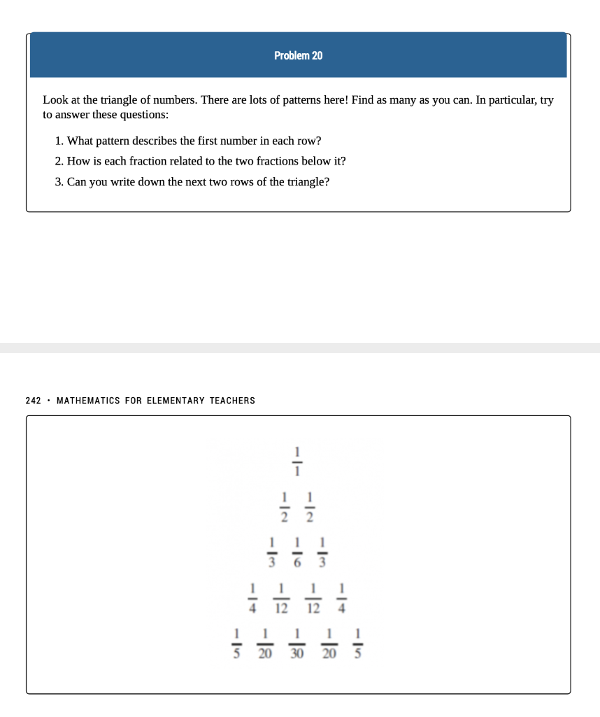 Solved Problem 20 Look at the triangle of numbers. There are